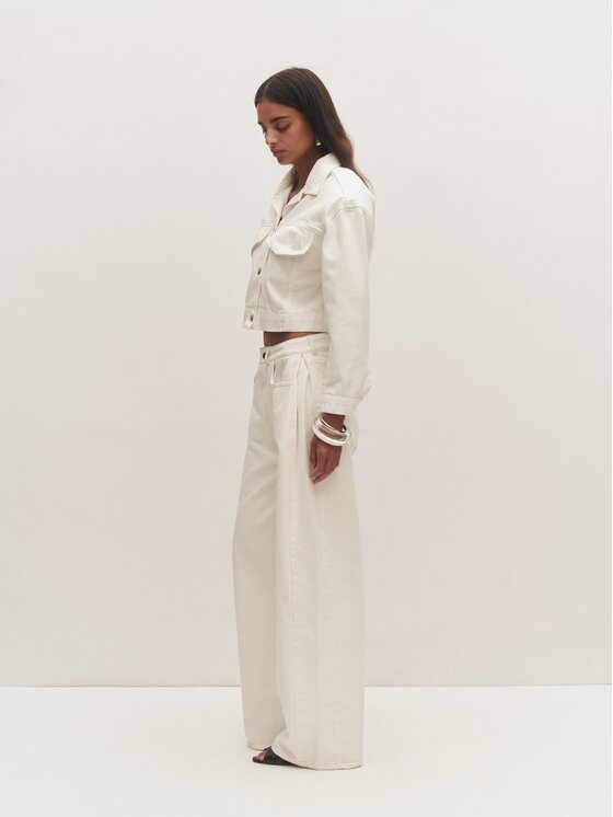 Le Collet Le Collet Jeansy NEW MARBELLA Beżowy Wide Leg