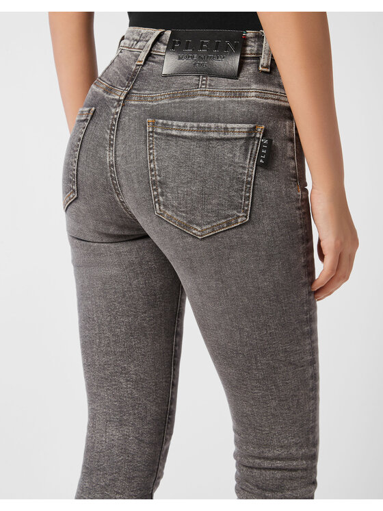 PHILIPP PLEIN PHILIPP PLEIN Jegginsy 27207 Szary Jegging Fit