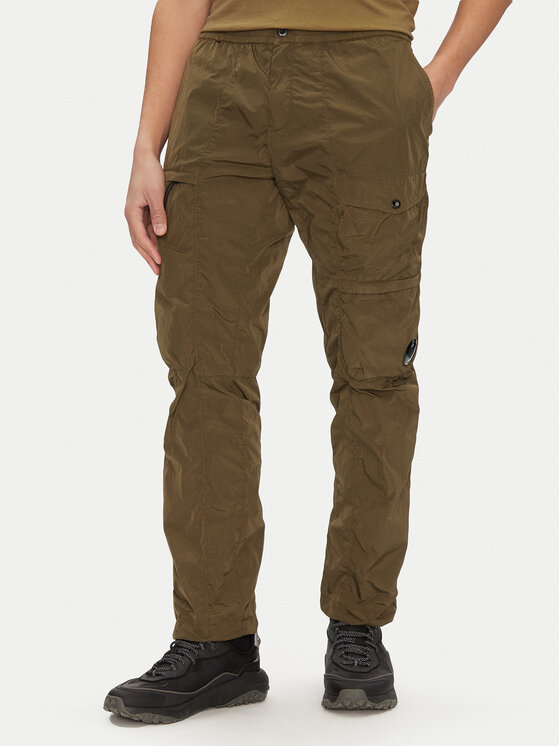 C.P. Company C.P. Company Hlače iz tkanine 18CMPA063A005904G Zelena Regular Fit