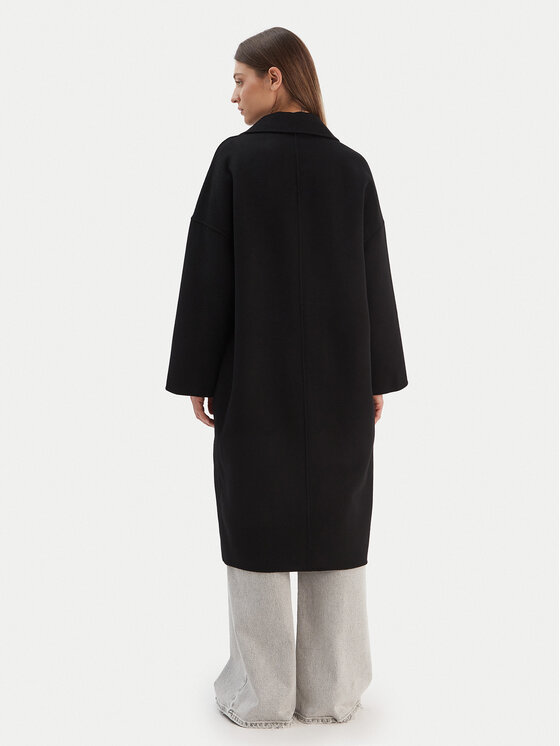 ViCOLO ViCOLO Вовняне пальто TF0003 Чорний Regular Fit