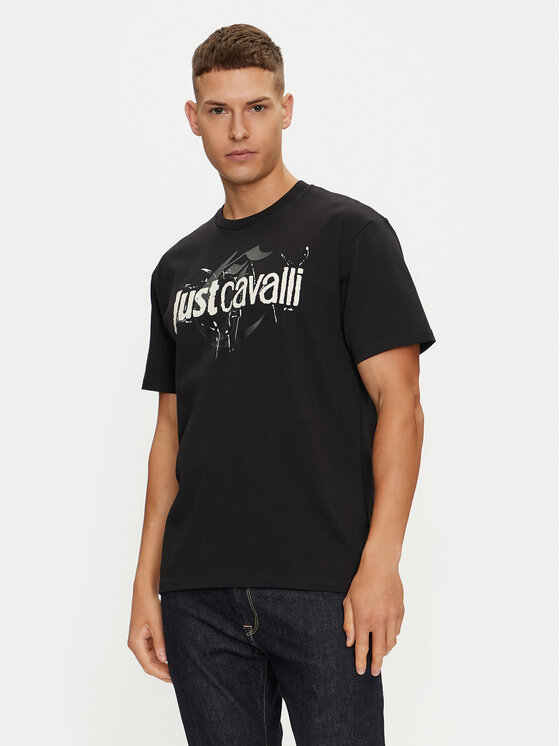 Just Cavalli T-shirt 76OAHG11 Crna Regular Fit