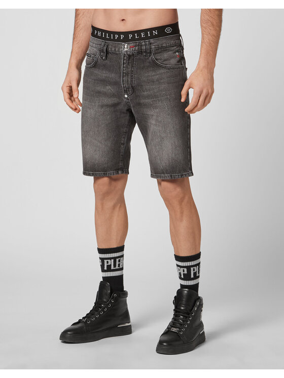 PHILIPP PLEIN PHILIPP PLEIN Džínsové šortky 13329 Sivá Regular Fit