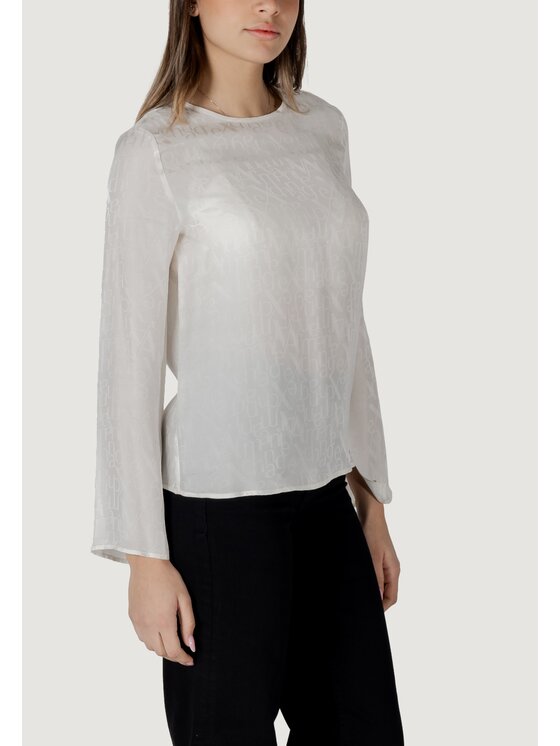 Armani Exchange Armani Exchange Bluzka XW000149 AF10842 Biały Long Fit