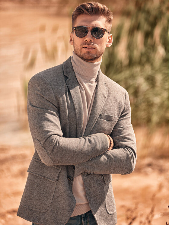Ombre Ombre Sako M162 Hnědá Regular Fit