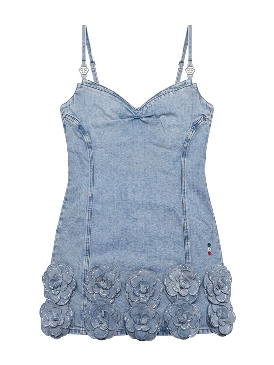 PHILIPP PLEIN PHILIPP PLEIN Džínsové šaty 31164 Modrá Fitted Fit