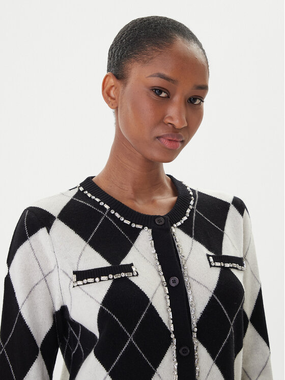 ICONA ICONA Strickjacke RI5KT007 Schwarz Regular Fit