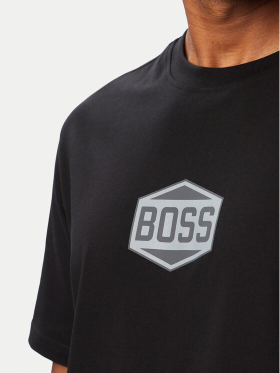 BOSS BOSS Tricou Logo Tape2 50574200 Negru Regular Fit