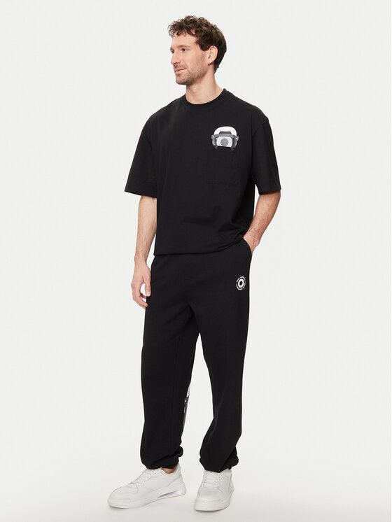 KARL LAGERFELD KARL LAGERFELD Teplákové kalhoty 705097 542930 Černá Regular Fit