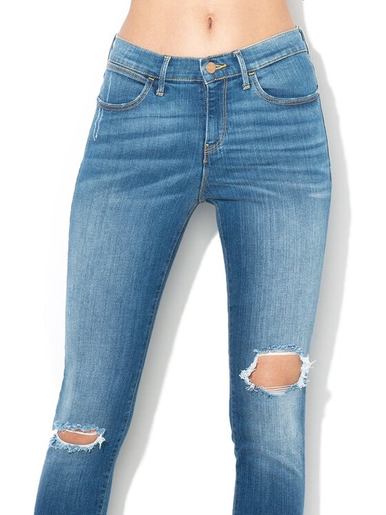 Wrangler Wrangler Jeansy HIGH RISE SKINNY Niebieski Skinny Fit