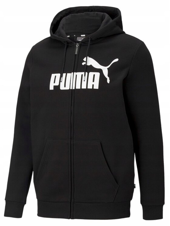 Puma Puma Bluza Puma Essentials Big Logo Full-Zip Hoodie Czarny Standard Fit