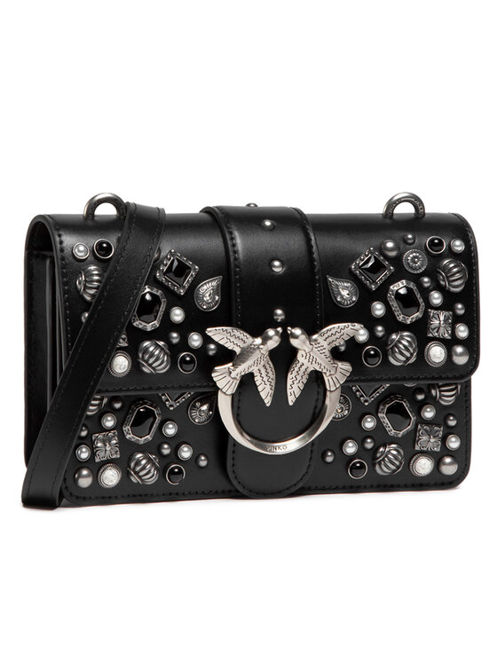 Pinko Handtasche Love Mini Icon Ethnic Studs Fl PE 21 PLTT 1P2251 Y6YS Schwarz Modivo