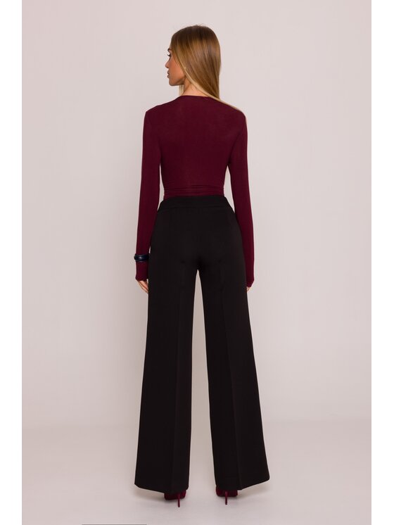 Made of Emotion Made of Emotion Spodnie materiałowe M875 Czarny Wide Leg