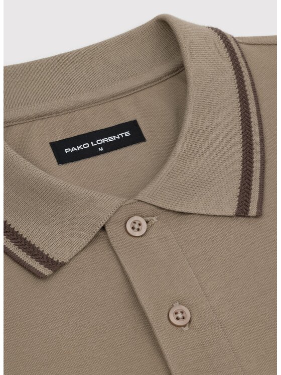 Pako Lorente Pako Lorente Polo P26WF-TX-004 Beżowy Regular Fit