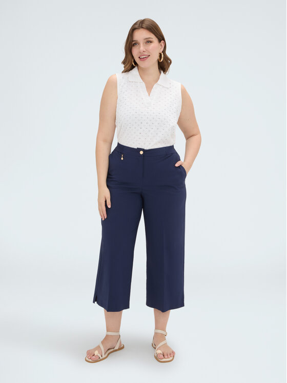 Fiorella Rubino Fiorella Rubino Spodnie materiałowe P042L002400N034 Niebieski Cropp Fit