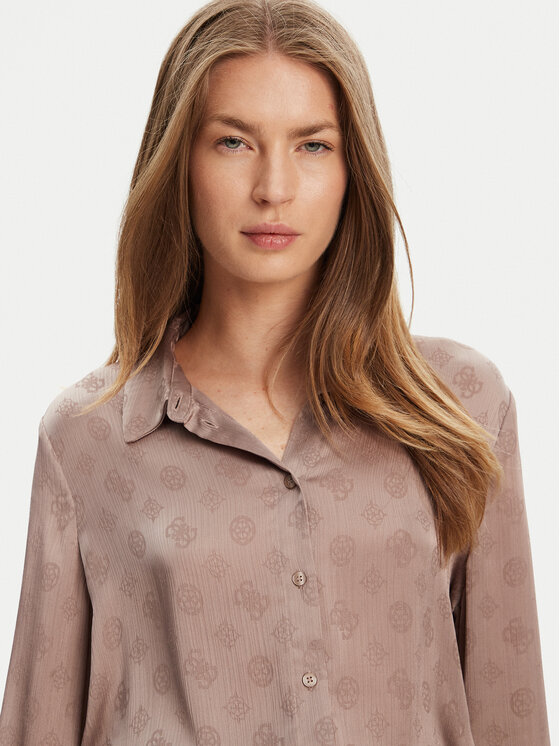 Guess Guess Marškiniai W5YH1A WHCR2 Smėlio Regular Fit