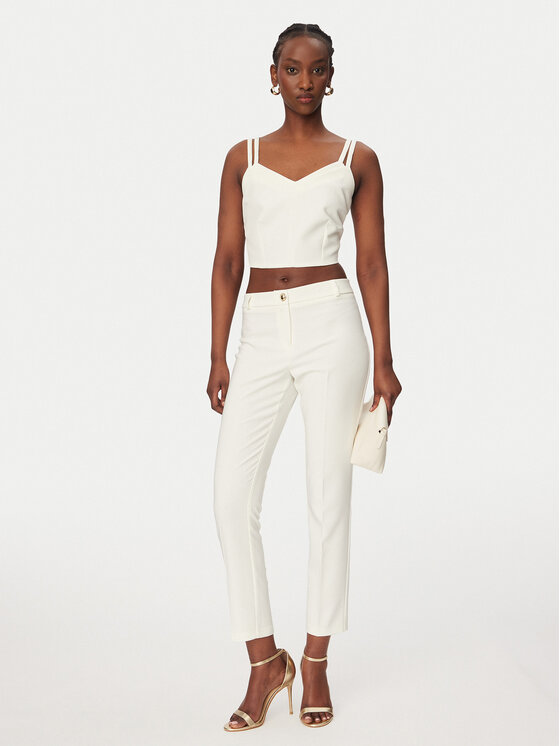 Rinascimento Rinascimento Top CFC0127891003 Valge Slim Fit