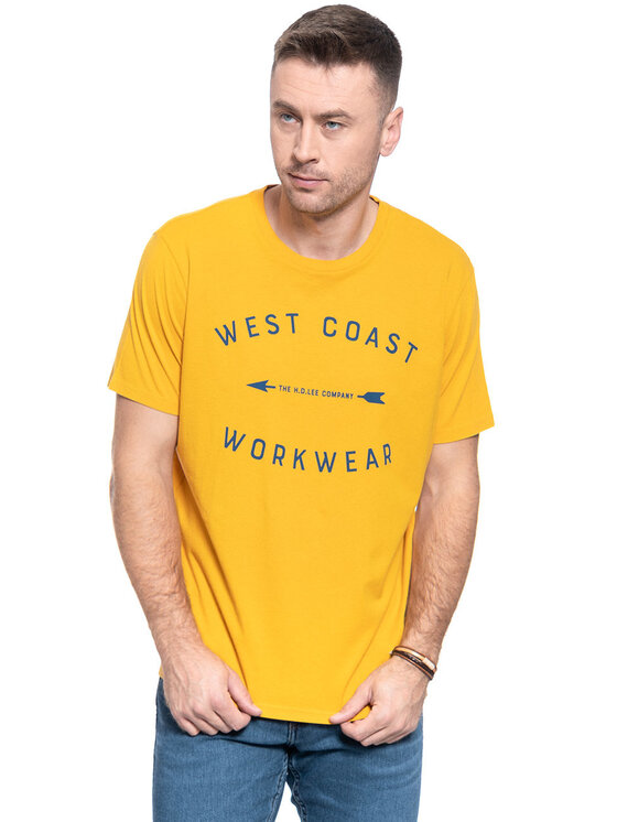 Lee Lee T-Shirt WORKWEAR TEE Żółty Regular Fit