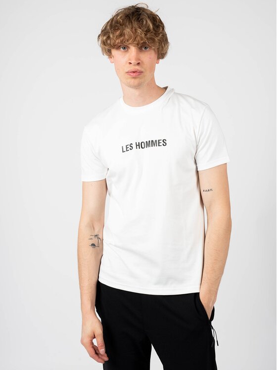 Les Hommes Les Hommes T-Shirt LF224302-0700-1009 | Grafic Print Λευκό Regular Fit