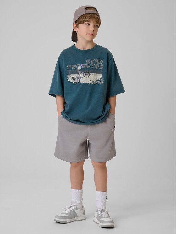 4F 4F T-Shirt T-SHIRT GALLERY Turkusowy Loose Fit