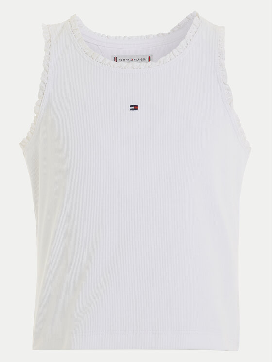 Tommy Hilfiger Tommy Hilfiger топ Essential KG0KG07905 Бял Regular Fit