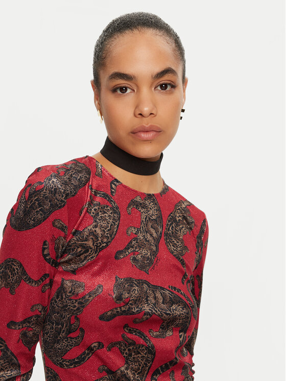 Just Cavalli Just Cavalli Rochie de zi 77PAO920 Roșu Slim Fit