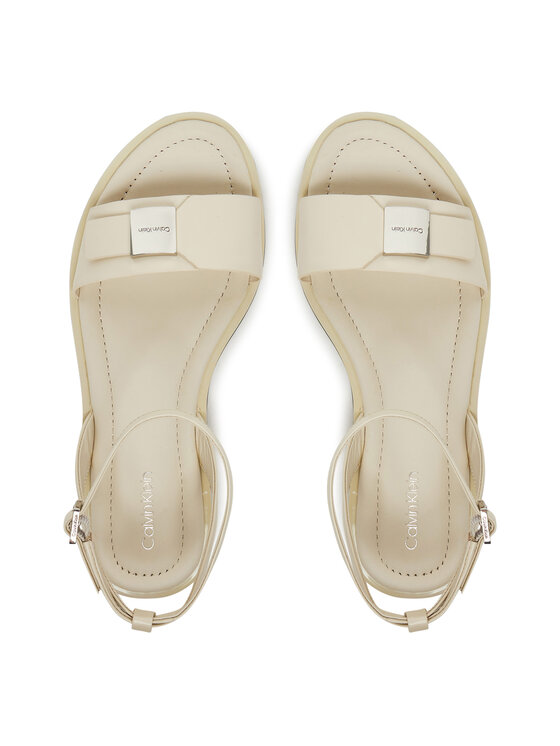 Calvin Klein Calvin Klein Basutės Flat Sandal W/Ck Hw - Lth HW0HW02367 Écru