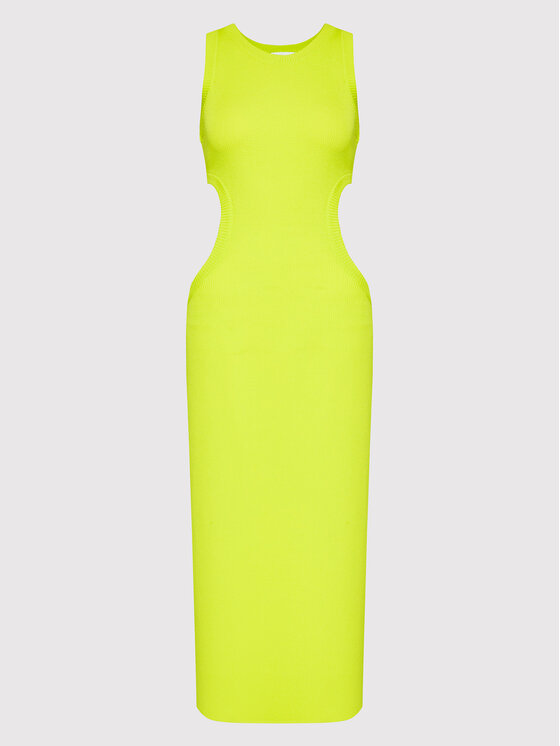 Simple Simple Лятна рокля SUD042 Зелен Slim Fit