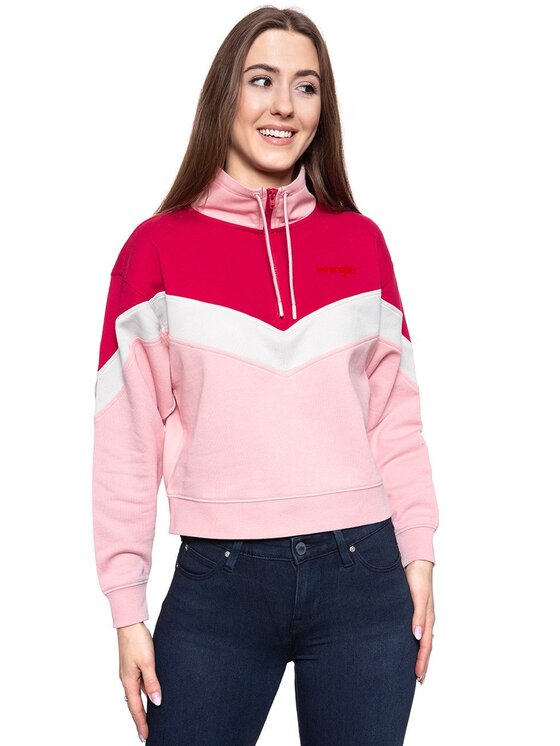 Wrangler Wrangler Felpa CUT N SEW SWEAT Rosa Regular Fit