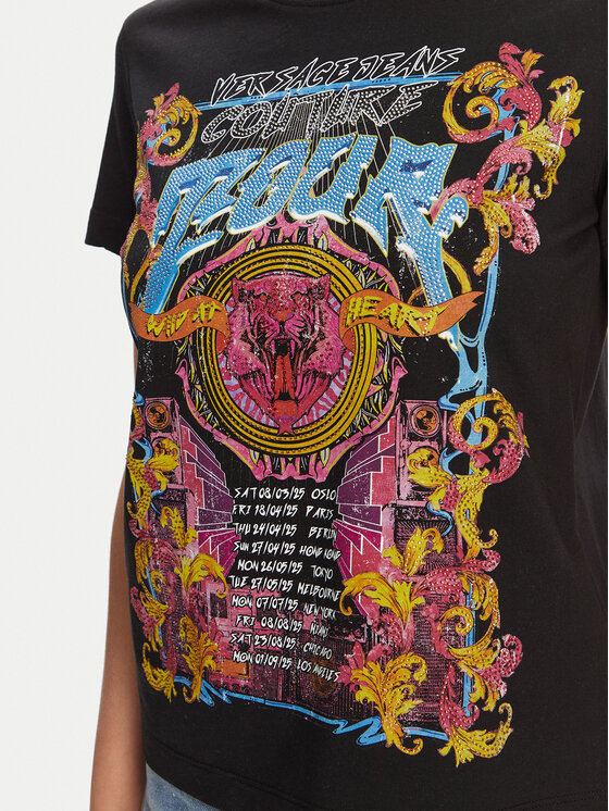 Versace Jeans Couture Versace Jeans Couture Tricou 78HAHC03 Negru Regular Fit