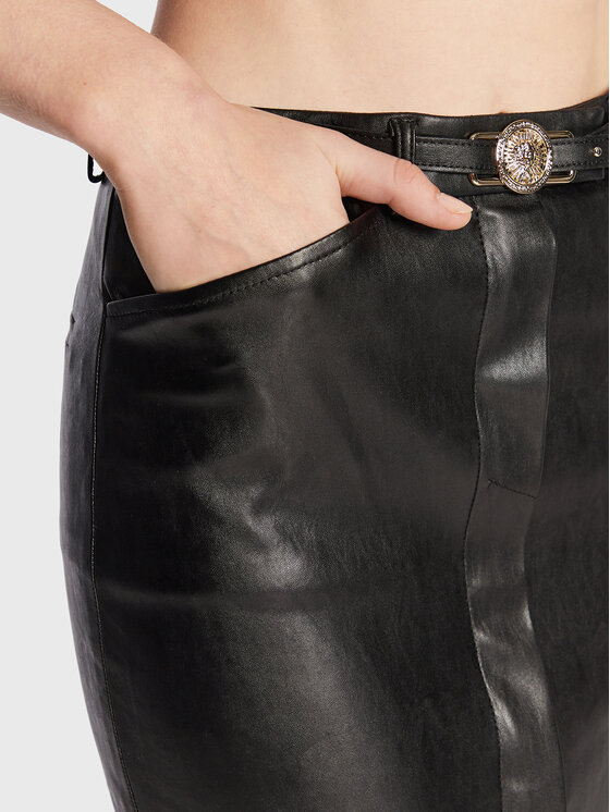 Babylon Babylon Műbőr szoknya R_E00164 Fekete Slim Fit
