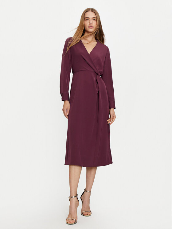 Haveone Haveone Rochie de zi AFS-M062 Vișiniu Regular Fit