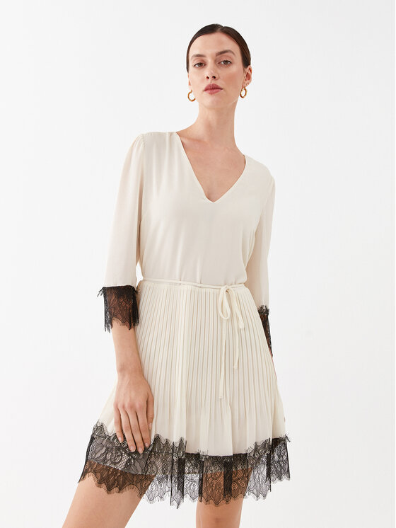 TWINSET Cocktail obleka 232TP2161 Écru Regular Fit