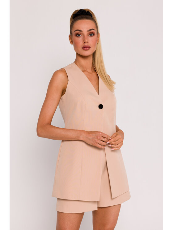 Made of Emotion Made of Emotion Marynarka M776 Beżowy Generous Fit