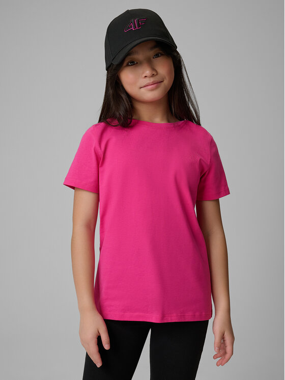 4F 4F T-Shirt BASIC+ Różowy Regular Fit