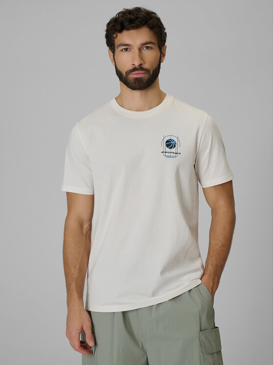 4F 4F T-Shirt ESSENTIALS Kremowy Regular Fit