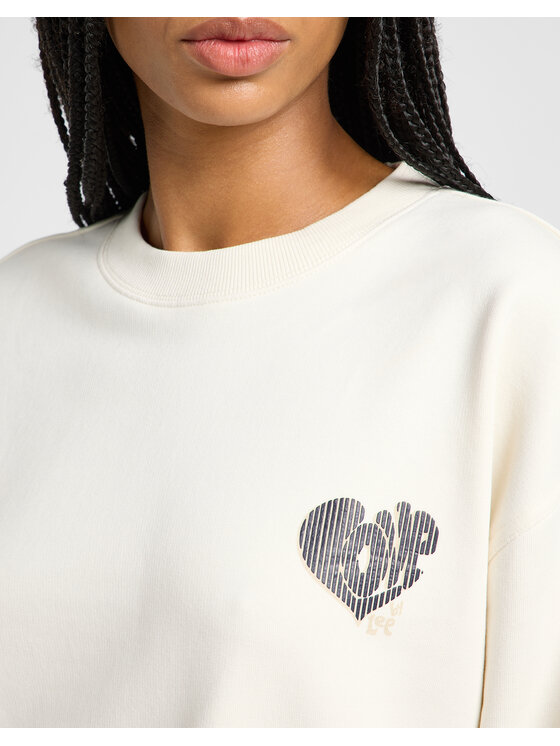 Lee Lee Felpa RELAXED GRAPHIC CREW 112363841 Écru Relaxed Fit