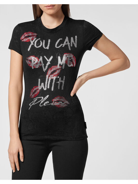 PHILIPP PLEIN PHILIPP PLEIN T-Shirt 1487 Czarny Regular Fit