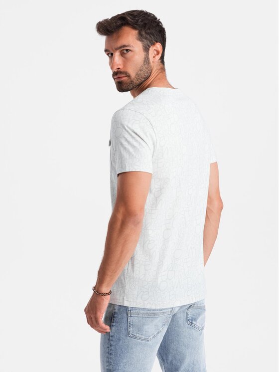 Ombre Ombre T-Shirt S2042 Szary jasny Regular Fit