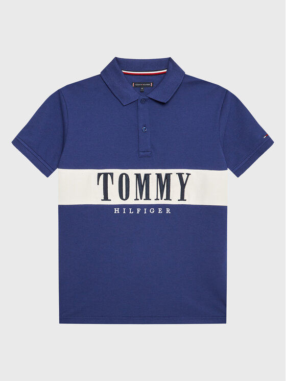 Тениска с яка и копчета Tommy Hilfiger