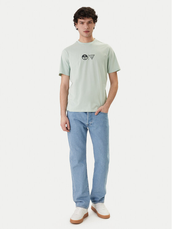 Guess Guess Tricou GUESS x NORTH SAILS M6GI40 K3322 Verde Regular Fit