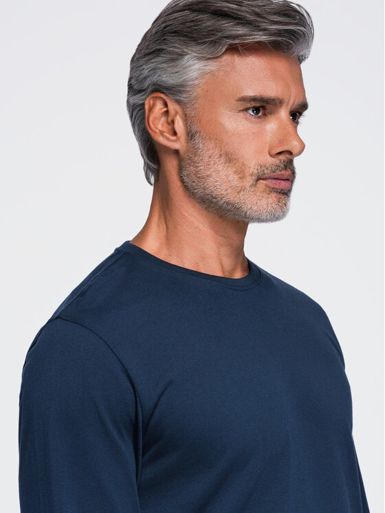 Ombre Ombre S dlouhým rukávem OM-LSBL-0142 Tmavomodrá Regular Fit