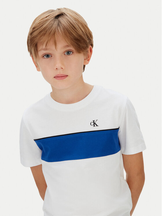 Calvin Klein Jeans Calvin Klein Jeans T-Shirt Panel Colorblock IB0IB02609 Bílá Regular Fit