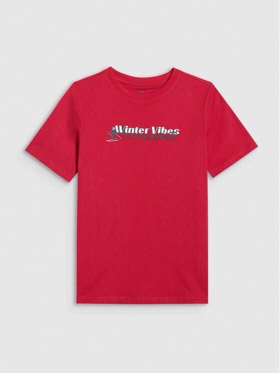 4F 4F T-Shirt APRES SKI Czerwony Regular Fit