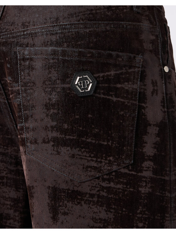 PHILIPP PLEIN PHILIPP PLEIN Szorty jeansowe 31237 Czarny Loose Fit