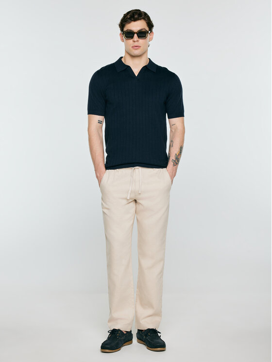 BIG STAR BIG STAR Sweter MATISONIS Granatowy Basic Fit