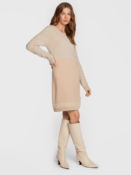 Vestito di maglia TF2099 MA55L Beige Regular Fit