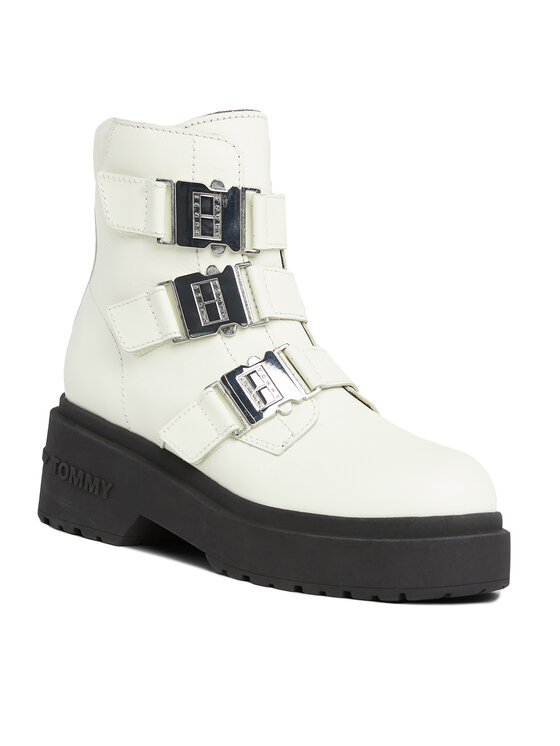 Tommy Jeans Tommy Jeans Botki Tjw Chunky Boot Hardware EN0EN02443 Écru