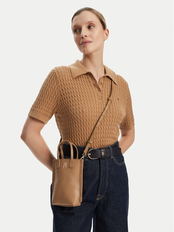 Tommy Hilfiger Tommy Hilfiger Калъф за телефон Th Distinct Phone Pouch AW0AW17402 Кафяв