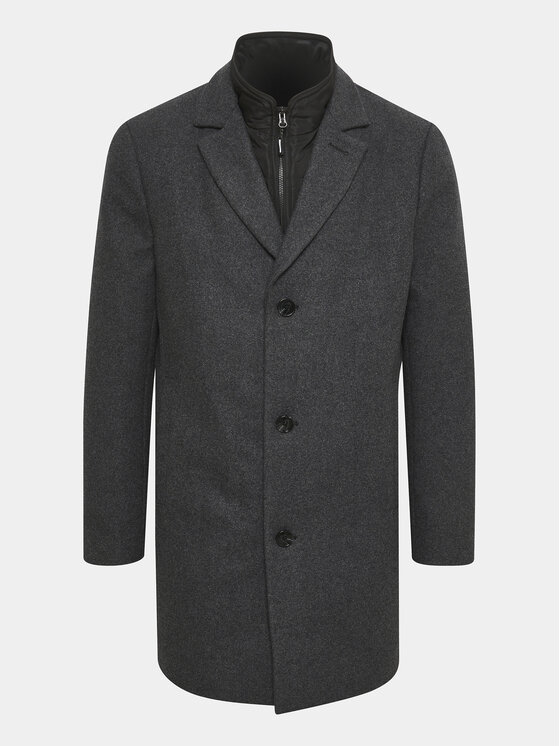 Matinique Matinique Płaszcz wełniany 30206267 Szary Regular Fit