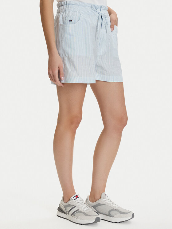 Tommy Jeans Pantalon scurți din material DW0DW22227 Albastru deschis Regular Fit